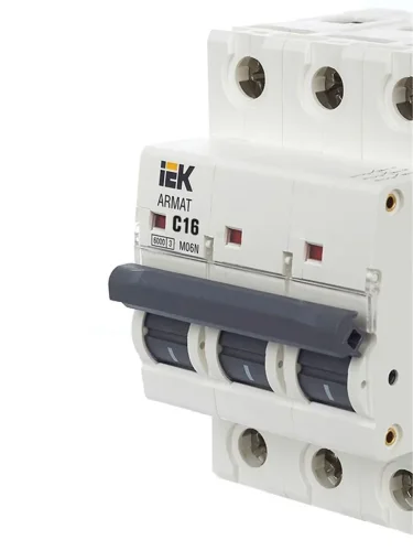 Выключатель автоматический модульный 3п C 16А M06N ARMAT IEK AR-M06N-3-C016 - фото 8