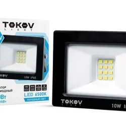 Прожектор светодиодный 10Вт 600лм 6500К IP65 черн. (TKL) TOKOV ELECTRIC TKL-FL/LED-10-6.5K-IP65