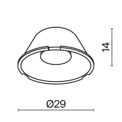 Линза ⌀29 мм 15° (Прозрачный) LensD29-15