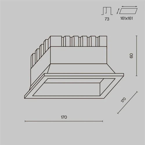 Встраиваемый светильник Okno 3000-4000-6000K 24W 100° IP 44 (Черный) - фото 6