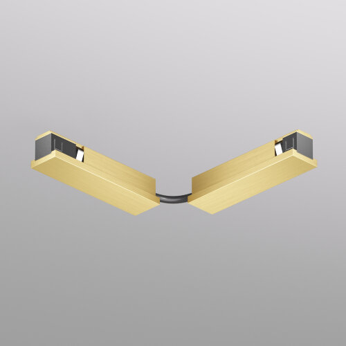 TR5724-SB Электрический коннектор для трека SHINE BASE 90° стена-потолок с поворотом трека под произвольным углом, сатинированная латунь, алюминий.