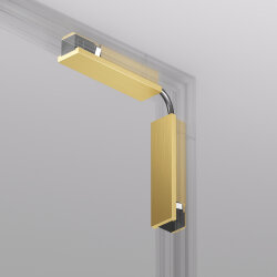 Электрический коннектор для трека SHINE BASE 90° стена-потолок с поворотом трека под произвольным углом, сатинированная латунь, алюминий, Denkirs TR5724-SB