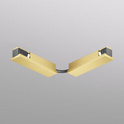 Электрический коннектор для трека SHINE BASE 90° стена-потолок с поворотом трека под произвольным углом, сатинированная латунь, алюминий, Denkirs TR5724-SB