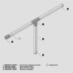 Шинопровод 1м Trinity накладной/подвесной черный (Черный)
