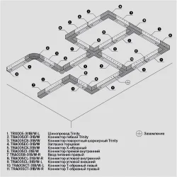 Шинопровод 1м Trinity накладной/подвесной черный (Черный)