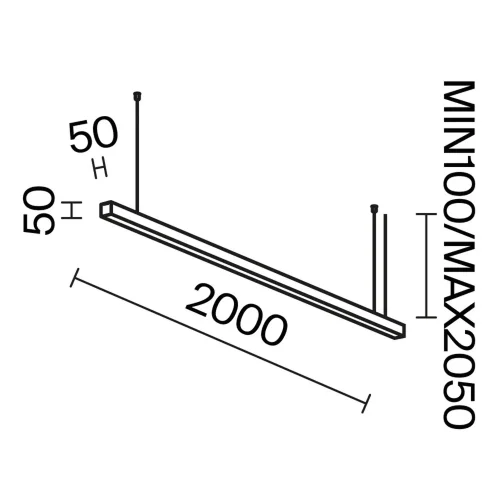 Линейный светильник подвесной 3000K 50x50 40 Вт (Серебро, 2 м) LL312023 (Серебро) LL312023 - фото 8