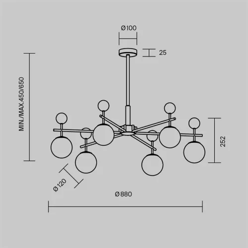 Подвесной светильник Museo G9x7 (Латунь) - фото 6
