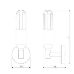 Уличный настенный светильник ISIDA 35165/U серый (062883)