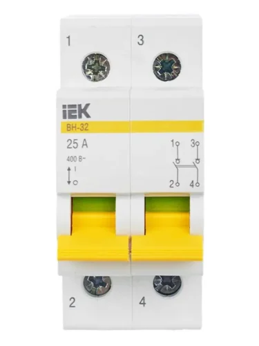 Выключатель нагрузки (мини-рубильник) 2п 25А ВН-32 KARAT IEK MNV10-2-025 - фото 2