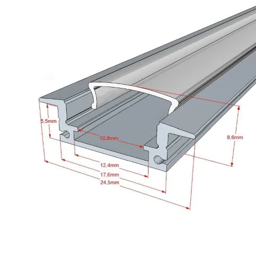 Алюминиевый профиль RLS005 550 (2000x25/17,8x8,6мм с рассеивателем) - фото II