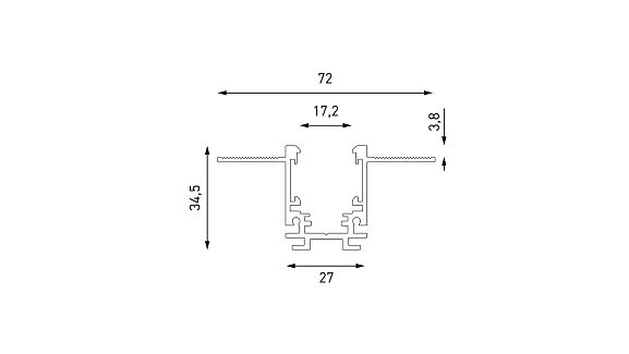 Шинопровод встраиваемый низкопрофильный под шпаклевку, серия SY-LINK, Белый, IP20, SY-LINK-20T2S-2.5-WH. Фото 2