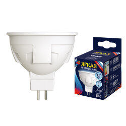 LED-JCDR 6W-6500K-GU5.3-FR PLP01WH Лампа светодиодная, Форма JCDR, матовая, Серия ЯРКАЯ, Дневной белый свет 6500K