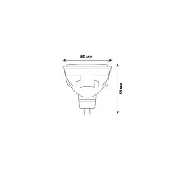 LED-JCDR 6W-6500K-GU5.3-FR PLP01WH Лампа светодиодная, Форма JCDR, матовая, Серия ЯРКАЯ, Дневной белый свет 6500K