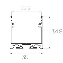 Профиль накладной алюминиевый LC-LP-3535-2 Anod