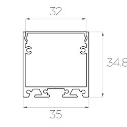 Профиль накладной алюминиевый LC-LP-3535-2 Anod