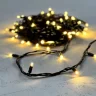 Гирлянда Нить 10м Тепло-Белая 220В, 75 LED, Провод Черный Каучук, IP65. Фото 6.
