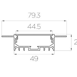 Профиль алюминиевый под шпаклевку LC-LPSH-2080-2 Anod
