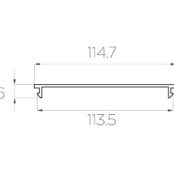 Рассеиватель поликарбонатный для профиля LC-LRM-BL115-6 чёрный