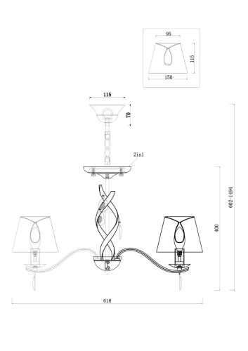 Люстра Freya FR2001PL-05G (Матовое Золото) - фото 2