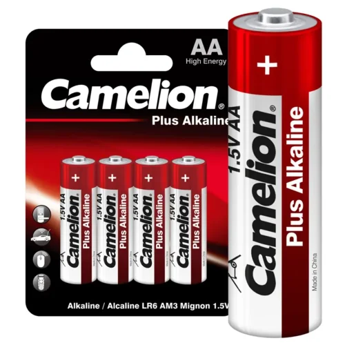 Элемент питания алкалиновый AA/LR6 1.5В Plus Alkaline LR6-BP4 (блист.4шт) Camelion 7370 - фото