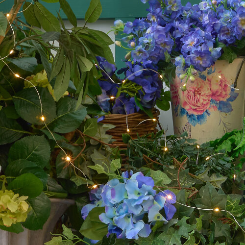 USL-S-128-PT30000 WARMWHITE DEW Садовая гирлянда на солнечной батарее Роса, 300 светодиодов, Теплый белый свет, 1xАА Ni-Mh аккумулятор в-к, IP44, TM Uniel - фото 4