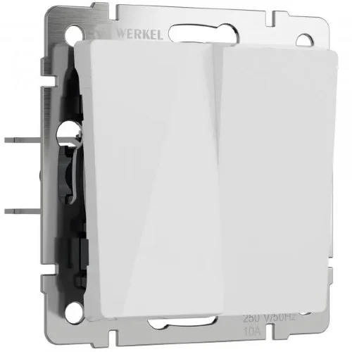 Выключатель двухклавишный (белый акрил) W1120041 - фото