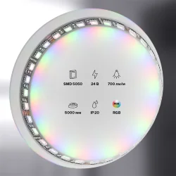 Светодиодная лента 24В 5050 21Вт/м Цветная (RGB) 5м IP20 Black (Черный) 20038