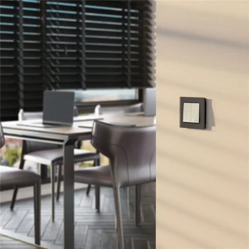 Выключатель двухклавишный с самовозвратом (слоновая кость) W1122403 - фото 4