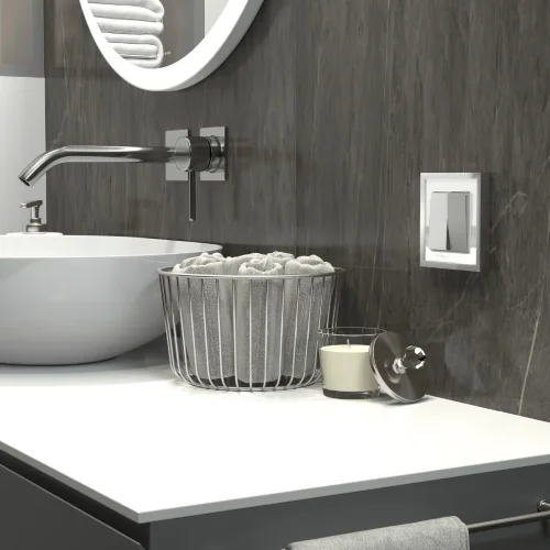 Рамка из металла на 1 пост Baguette белый/серебро W0012850 - фото 3