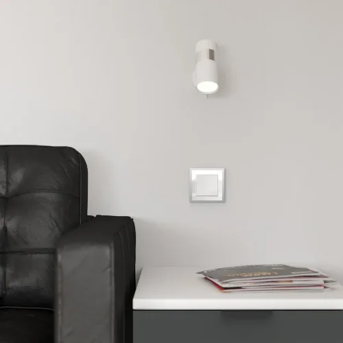 Рамка из металла на 1 пост Baguette белый/серебро W0012850 - фото 5