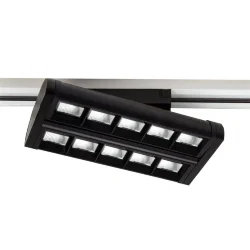 Светодиодный трековый светильник 2L JH-U7 PX1 (220VAC, 2x15W, white 6000K, 45-90°, черный)