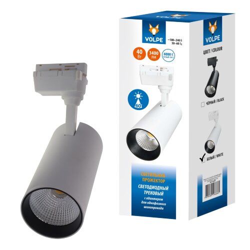 ULB-Q277 40W-4000К WHITE Светильник-прожектор светодиодный трековый, 3400 Лм, Белый свет 4000К, Корпус белый - фото 5