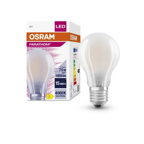 Лампа светодиодная филаментная 7.5W/4000K (=75W) E27 | Матовая | PARATHOM FILAMENT | - OSRAM. Фото 2