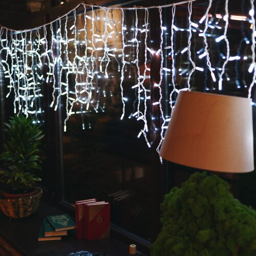 ULD-B3010-200-TWK WHITE IP67 Бахрома светодиодная с эффектом мерцания, 3м, Соединяемая, 200 светодиодов, Белый свет, Провод белый. - фото 8