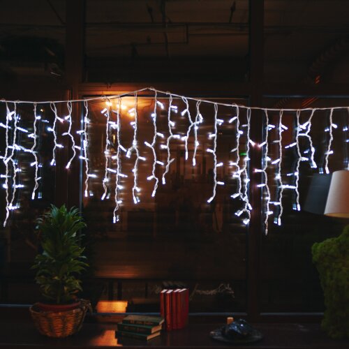 ULD-B3010-200-TWK WHITE IP67 Бахрома светодиодная с эффектом мерцания, 3м, Соединяемая, 200 светодиодов, Белый свет, Провод белый. - фото 6