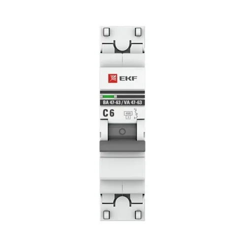 Выключатель автоматический модульный 1п C 6А 4.5кА ВА 47-63 PROxima EKF mcb4763-1-06C-pro - фото 3
