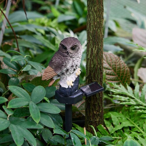 USL-S-829-PM290 BROWN OWL Садовый светильник на солнечной батарее Филин, 1 светодиод, Теплый белый свет, 1xАA Ni-Mh аккумулятор в-к, IP44, TM Uniel - фото 9