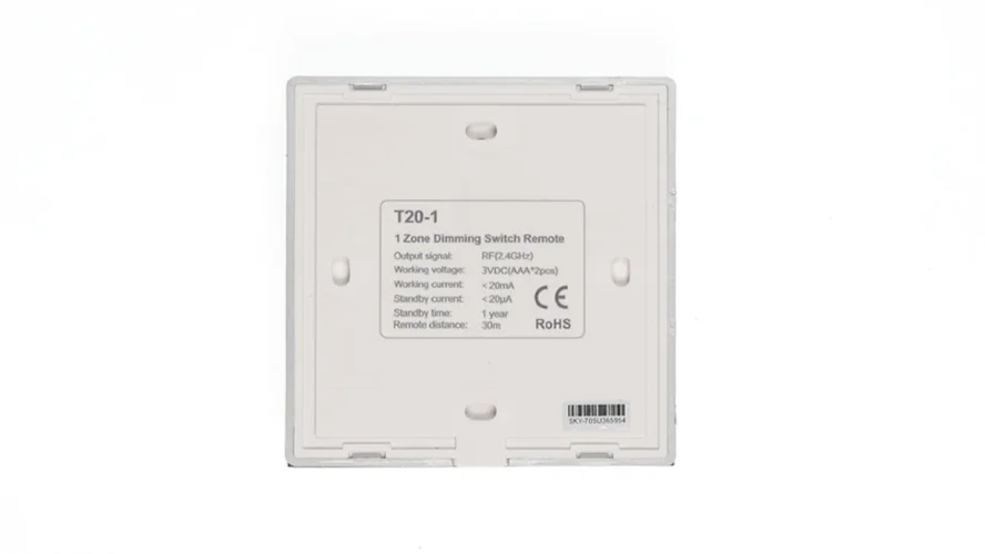 Сенсорная панель T20-1 Black IC25 (DIM, 1 zone, RF 2.4GHz, 3VDC(AAAx2)) - фото II