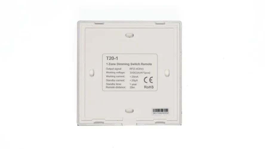 Сенсорная панель T20-1 Black IC25 (DIM, 1 zone, RF 2.4GHz, 3VDC(AAAx2)) - фото II