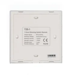 Сенсорная панель T20-1 Black IC25 (DIM, 1 zone, RF 2.4GHz, 3VDC(AAAx2))