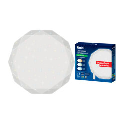 ULI-D226 72W-SW-50 DIAMOND-2 Cветильник светодиодный накладной, Диммируемый, Пульт ДУ в-к, Теплый свет3000К-Белый свет4000К-Дневной свет6500К, 5500Лм, TM Uniel