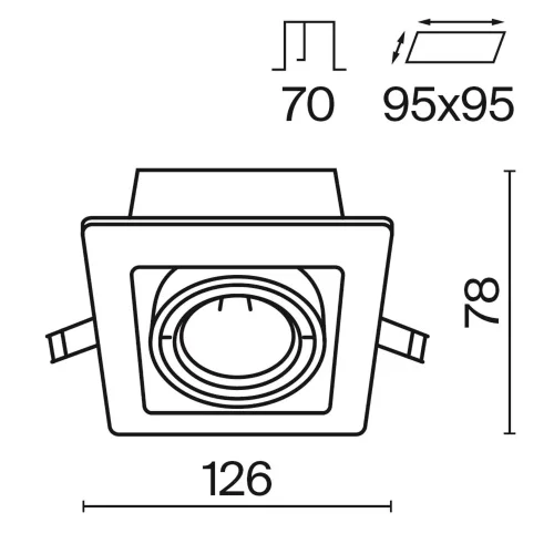 Встраиваемый светильник Metal Modern GU10 1x10Вт (Белый) - фото 3