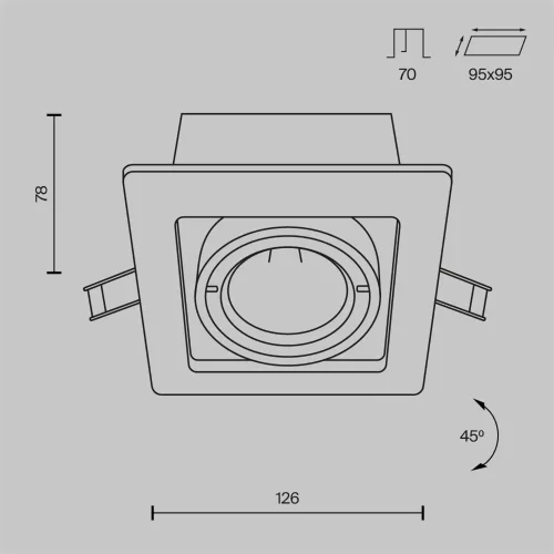 Встраиваемый светильник Metal Modern GU10 1x10Вт (Белый) - фото 9