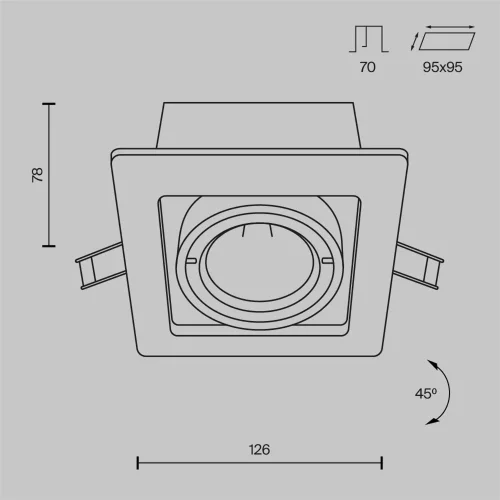 Встраиваемый светильник Металл Модерн / Metal Modern 1*GU10 10 Вт (Белый) DL008-2-01-W - фото 9