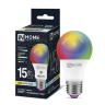 Лампа светодиодная LED-A60-RGBW-SMART 15Вт 230В Wi-Fi Е27 RGB-3000-6500К 1450Лм IN HOME - Фото