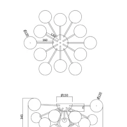 Потолочный светильник Freya FR5120CL-12G (Матовое Золото)