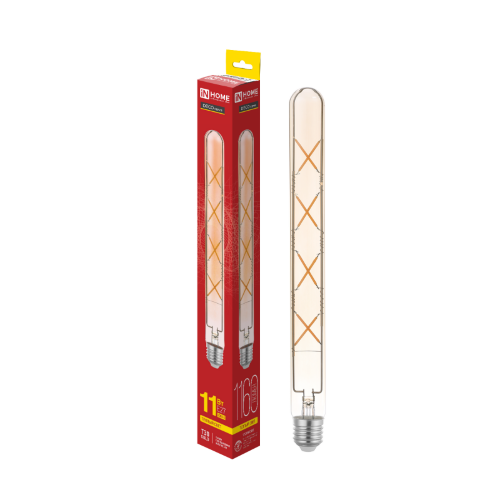 Лампа светодиодная LED-T30-deco 11Вт 230В Е27 4000К 1270Лм 300мм прозрачная IN HOME - Фото