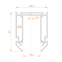 Профиль для натяжного потолка WOLTA WAP-WML-TR2/01B