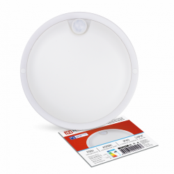 Светильник светодиодный герметичный СПП ИД-1565-КРУГ 15Вт 6500К 1350Лм с инфракрасным датчиком IP65 140мм IN HOME