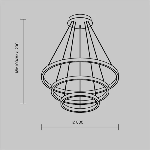 Подвесной светильник Рим / Rim 3000-4000К 107Вт (Черный) MOD058PL-L100BK - фото 6